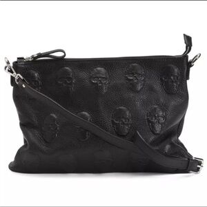 IO Pelle Italian Leather Pebble Leather Skull Crossbody Bag NWT​